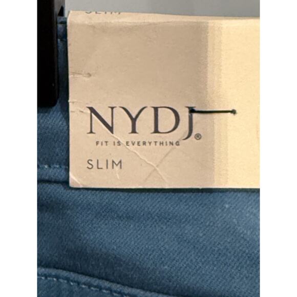 NYDJ Jeans Womens Sheri Slim Teal Blue Crop Stretch Lift Tuck Size 0 - Picture 3 of 5